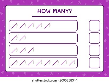 How many Sickle, game for children. Vector illustration, printable worksheet