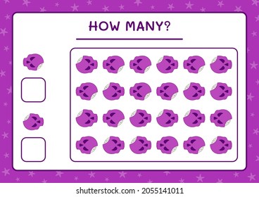 How many Skull, game for children. Vector illustration, printable worksheet