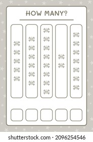 How many Skull, game for children. Vector illustration, printable worksheet