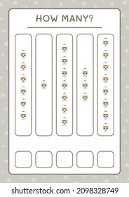 How many Skull, game for children. Vector illustration, printable worksheet