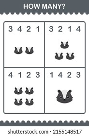 How Many Skunk face. Worksheet for kids