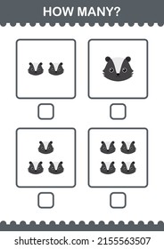 How Many Skunk face. Worksheet for kids