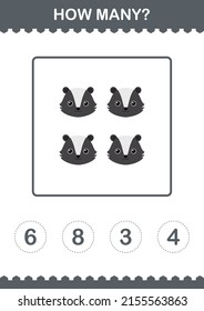 How Many Skunk face. Worksheet for kids