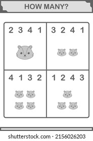 How Many Skunk face. Worksheet for kids