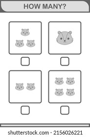 How Many Skunk face. Worksheet for kids