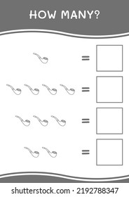 How many of Smoking pipe, game for children. Vector illustration, printable worksheet