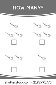 How many of Smoking pipe, game for children. Vector illustration, printable worksheet