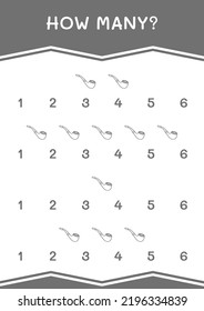 How many of Smoking pipe, game for children. Vector illustration, printable worksheet