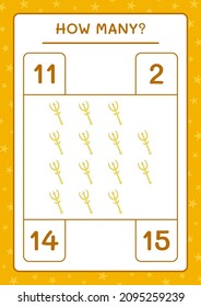 How many Spear, game for children. Vector illustration, printable worksheet