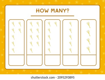 How many Spear, game for children. Vector illustration, printable worksheet