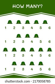 How many of St. Patrick's Day hat, game for children. Vector illustration, printable worksheet