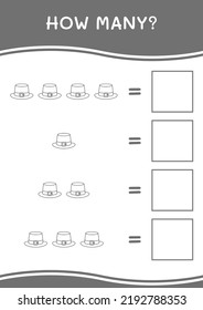 How many of St. Patrick's Day hat, game for children. Vector illustration, printable worksheet
