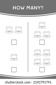How many of St. Patrick's Day hat, game for children. Vector illustration, printable worksheet