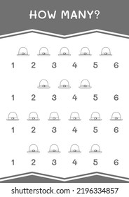 How many of St. Patrick's Day hat, game for children. Vector illustration, printable worksheet