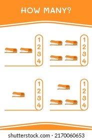 Wie viele von Stapler, Spiel für Kinder. Vektorgrafik, druckbares Arbeitsblatt