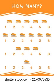 How many of Stapler, game for children. Vector illustration, printable worksheet