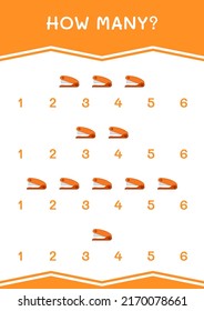 How many of Stapler, game for children. Vector illustration, printable worksheet