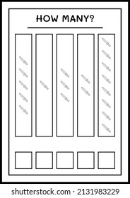 Cuántas Sword, juegos para niños. Ilustración del vector, hoja de cálculo imprimible