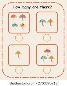 How Many Are There – Preschool Counting and Quantity Recognition Sheet
