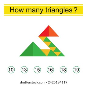 Wie viele Dreiecke gibt es? Mathe-Spiel für Kinder. 