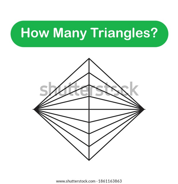 How Many Triangles Mathematics Education Game Stock Vector (Royalty