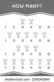 How many of Trophy, game for children. Vector illustration, printable worksheet