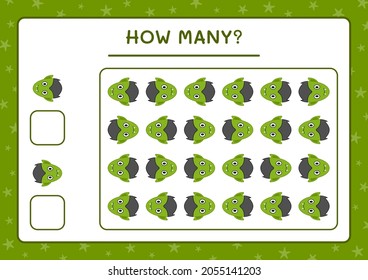How many Vampire, game for children. Vector illustration, printable worksheet
