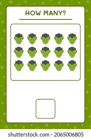 How many Vampire, game for children. Vector illustration, printable worksheet