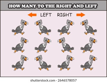 how many vulture to the left and right. animal arrow 