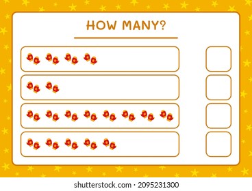 How many winter mittens, game for children. Vector illustration, printable worksheet