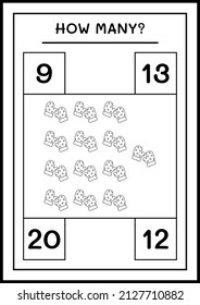 How many winter mittens, game for children. Vector illustration, printable worksheet