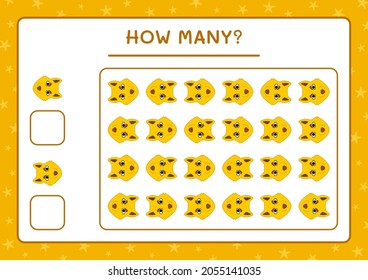 How many Wolf, game for children. Vector illustration, printable worksheet