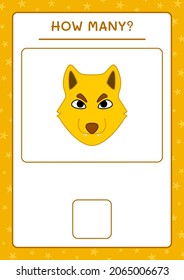 Wie viele Wolf, Spiel für Kinder. Vektorgrafik, druckbares Arbeitsblatt