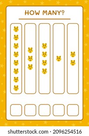 How many Wolf, game for children. Vector illustration, printable worksheet