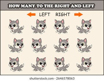 how many wolf to the left and right. animal arrow 