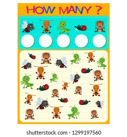 How many worksheet with many insects