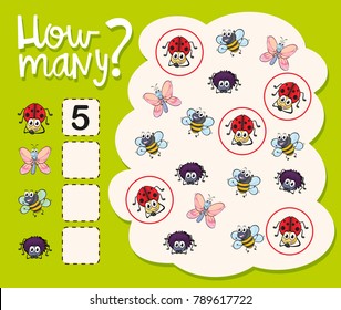 How many worksheet with many insects illustration