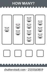 How Many Zebra face. Worksheet for kids
