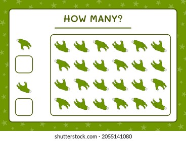 How many Zombie Hand, game for children. Vector illustration, printable worksheet