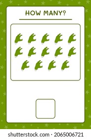How many Zombie Hand, game for children. Vector illustration, printable worksheet