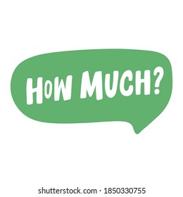 How Much. Hand drawn lettering logo for social media content