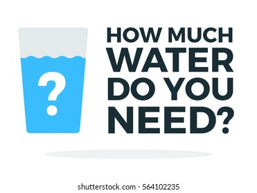 How much water a person needs vector flat material design object. Isolated illustration on white background.