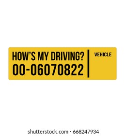 How is my driving Yellow sticker vector template.