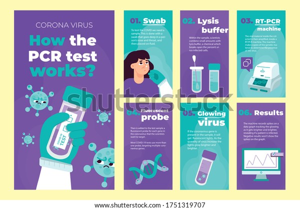 Pcrテストの仕組み Pcrテストのメジャーと注意事項 ベクターイラストレータテンプレート のベクター画像素材 ロイヤリティフリー