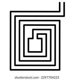 How to play maze. Square maze, simple logic game in a labyrinth way.How to know quiz, find the way out of a puzzle or logic challenging maze isolated vector illustration.