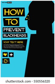 How To Prevent Blackheads (Flat Style Vector Illustration Poster Design)