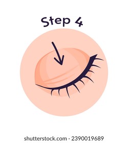 How to properly insert lens infographic. Cleanliness and hygiene. Poster or banner. Four step of educational material. Cartoon flat vector illustration isolated on white background