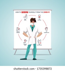 how to protect yourself from COVID-nineteen infographic, healthcare and medical about flu and virus protection, flat vector symbol icon, layout, template illustration in horizontal design