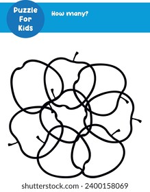 How many? Puzzle for kids.