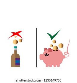 How to save money vector concept